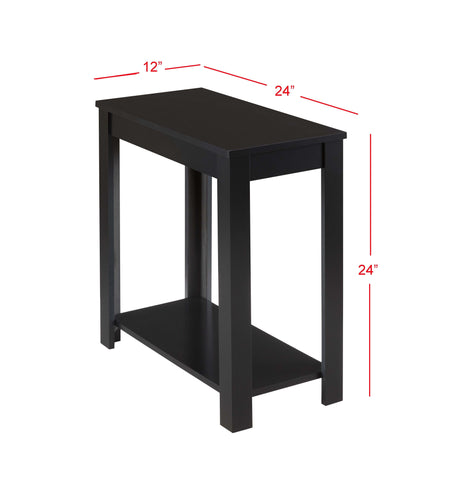 Pierce Black Modern Contemporary Solid Wood And Veneers Chairside Coffee Table - Ella Furniture