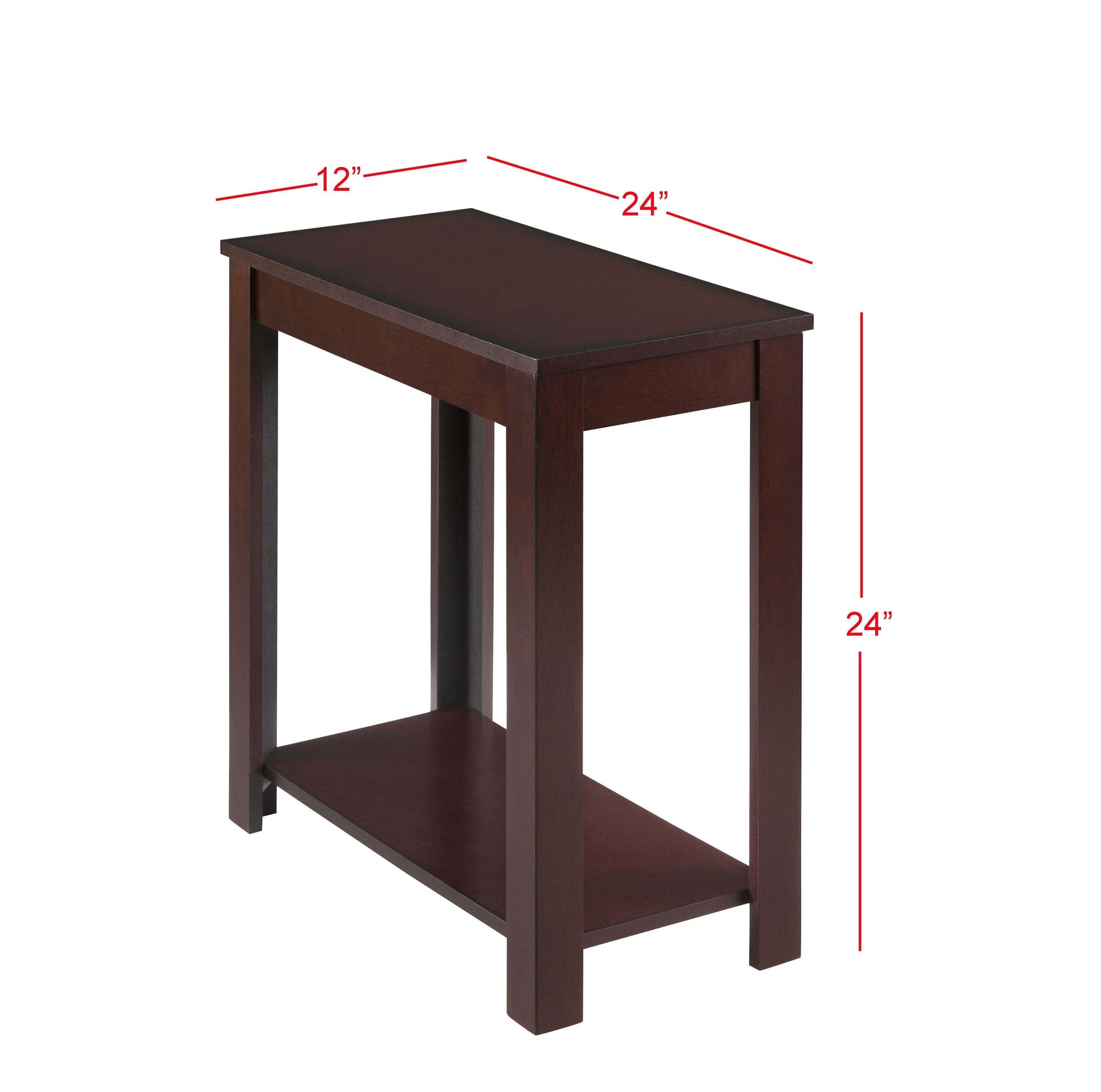 Pierce Brown/Cherry Casual Side Table, Sturdy Hardwood Solids And Veneers Finished in a Warm Cherry - Ella Furniture
