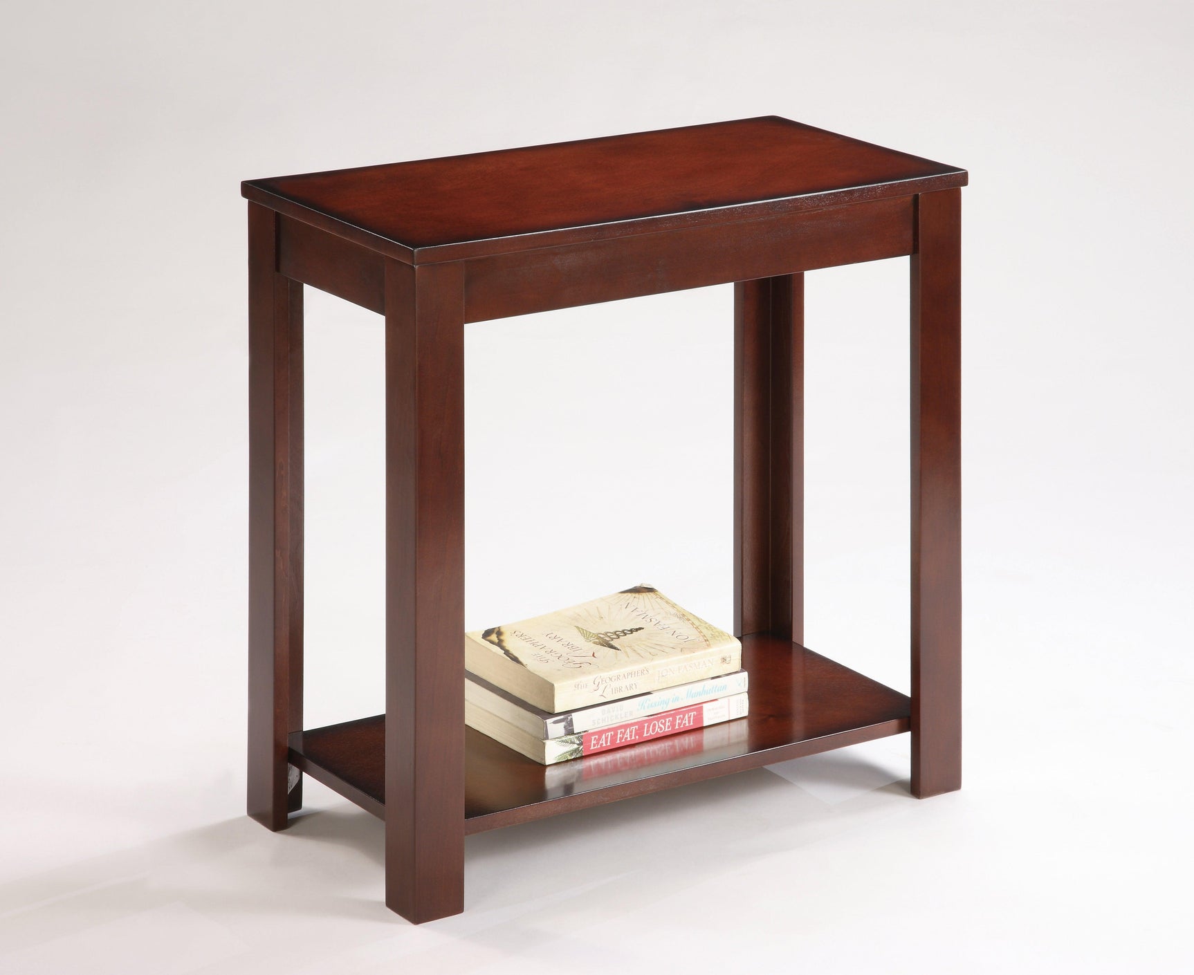 Pierce Brown/Cherry Casual Side Table, Sturdy Hardwood Solids And Veneers Finished in a Warm Cherry - Ella Furniture