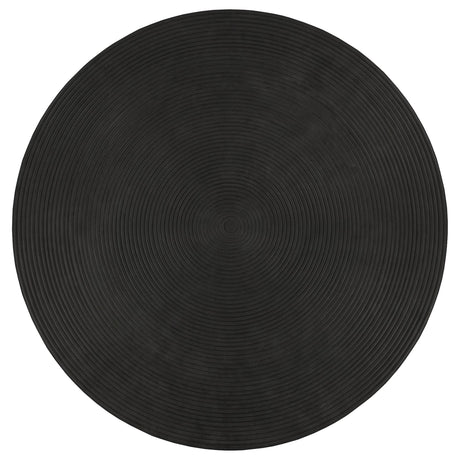 Macedo 3-Piece Transitional Round Rattan Coffee and End Table Set Black — product image 6