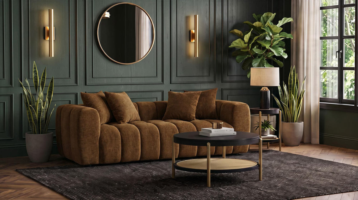 Lazaro Fabric Upholstered Wide Channel Sofa Bronze — product image 2