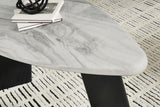 Black Faux Carrara Marble 3-Piece Coffee Table Set — product image 3