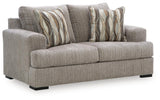 Lofwood Fossil Chenille Loveseat — angled view