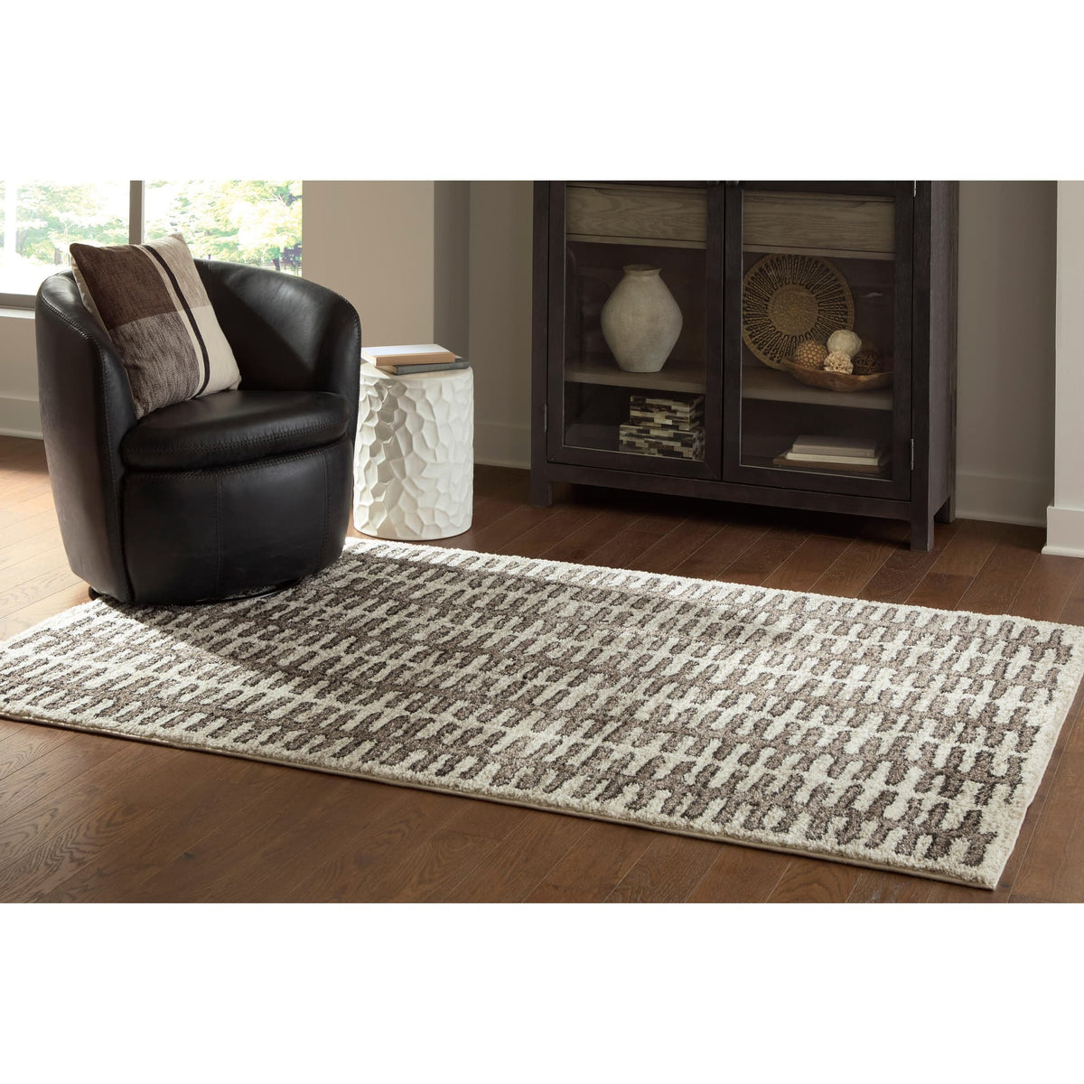 Cartlett White/Taupe/Black Medium Rug — product view