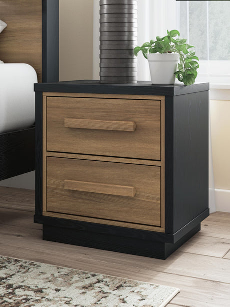 Kozmour Black/Brown Nightstand — product view