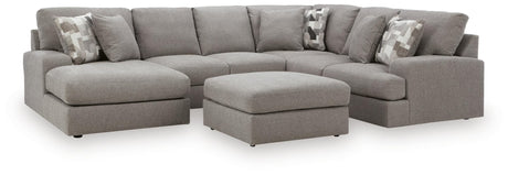 Lindon Smoke 3-Piece Sectional with Chaise and Oversized Accent Ottoman — product image 2