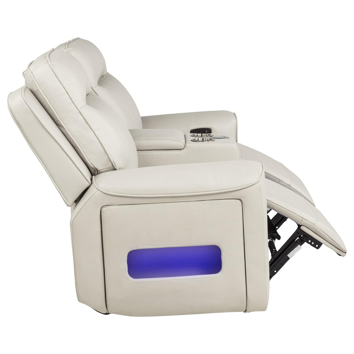 Rojas Dual Power Reclining Loveseat with Bluetooth Speakers Greige — product image 8
