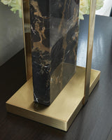 Neonish Black/Gold Finish Table Lamp — detail view