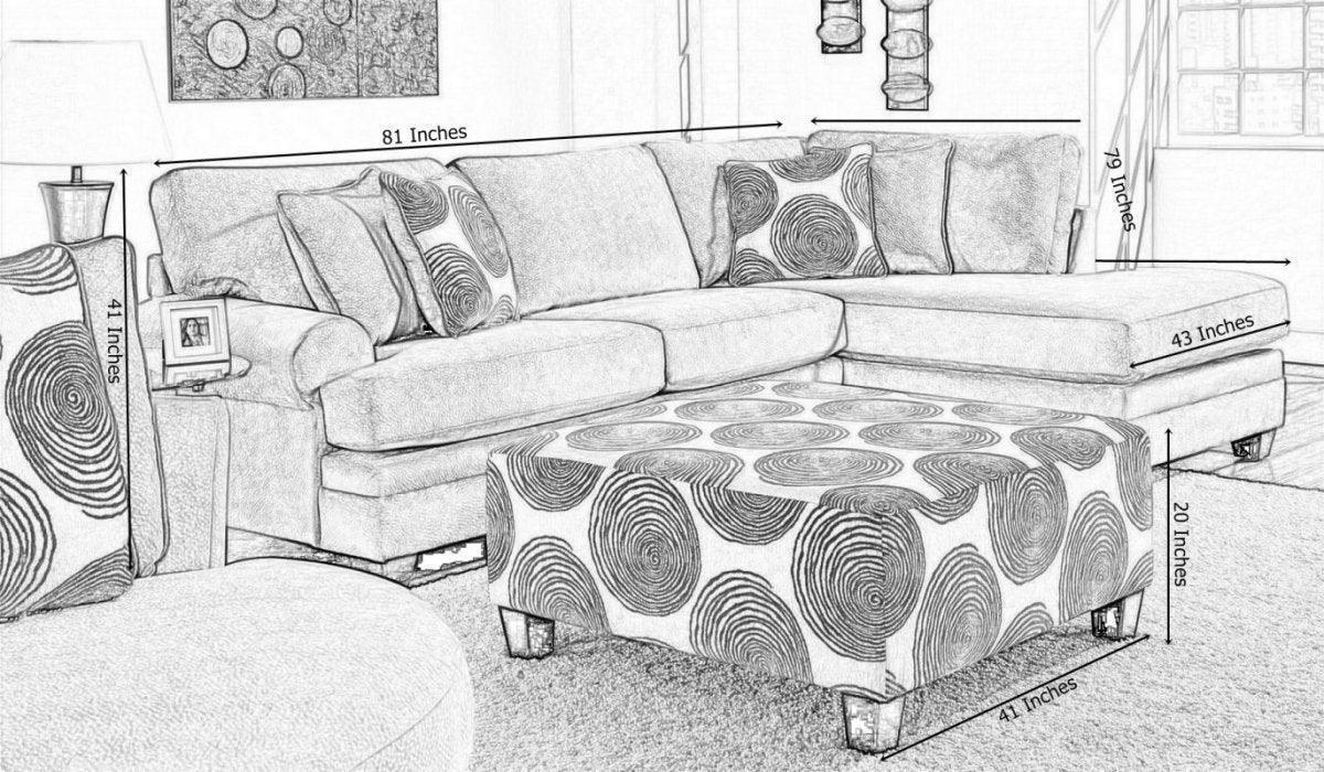 Selena Navy 124" Sectional