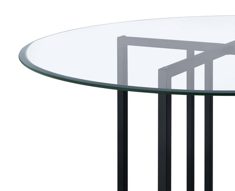 Pace 48-inch Round Glass Top Dining Table Matte Black — product image 6