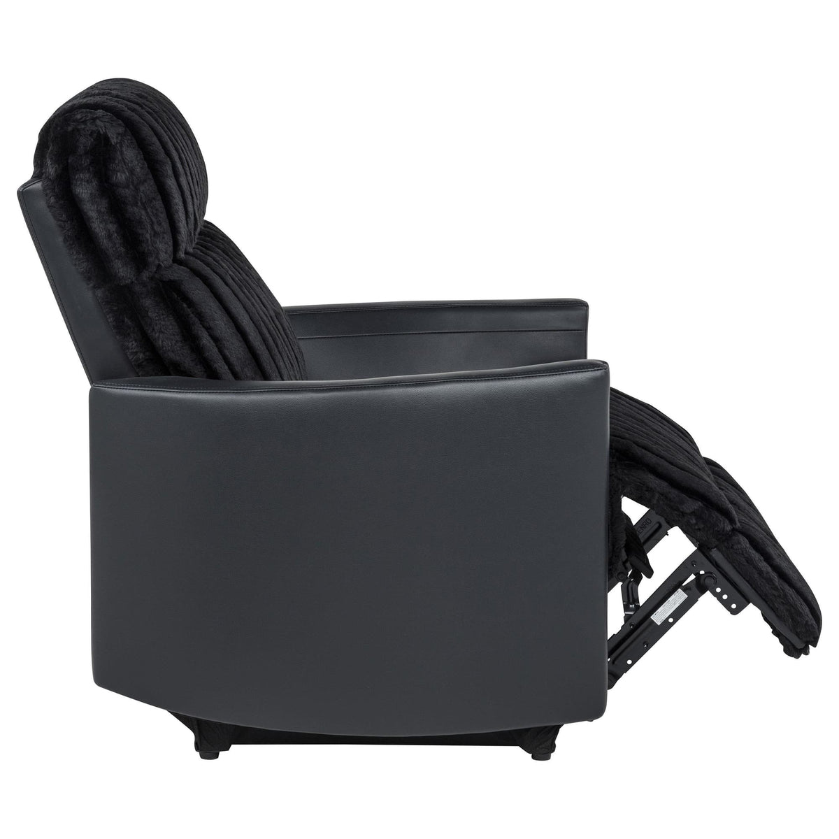 Madden Corduroy Upholstered Track Arm Manual Recliner Black — product image 10