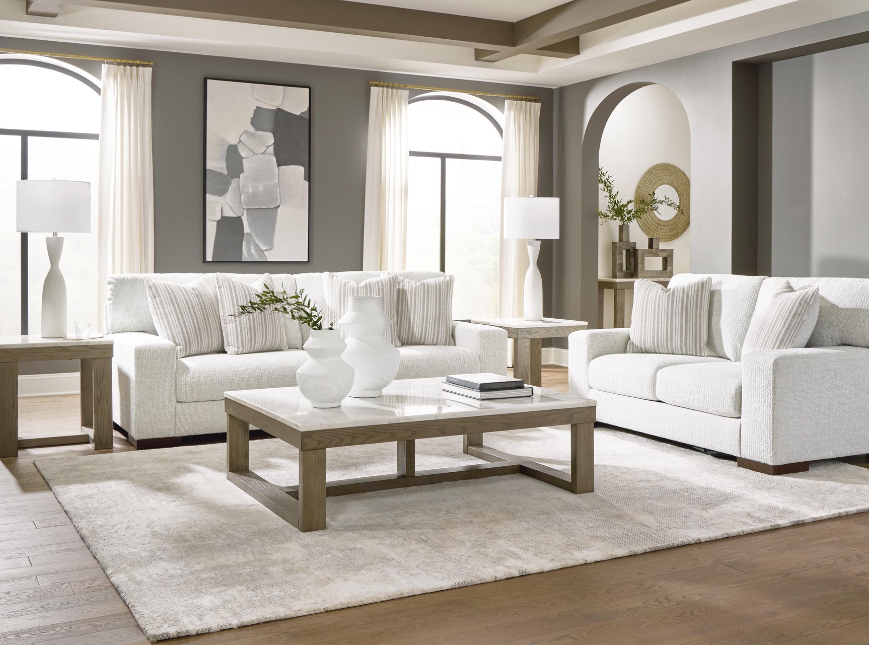 Hartside Frosted Sofa and Loveseat