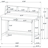 Besler 47-inch SmartTop Writing Desk with Shelf Cement and Natural