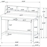 Besler 47-inch SmartTop Writing Desk with Shelf Grey Stone and Black