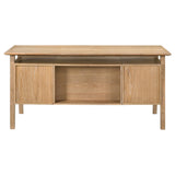 Goodson 64-inch 4-Drawer Double Pedestal Computer Desk Distressed Light Brown