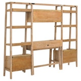 Fabian 4-piece Computer Desk and Bookshelf Set Distressed Light Brown