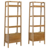 Fabian 2-piece 3-shelf Bookshelf with Drawer Distressed Light Brown