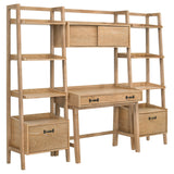 Fabian Bookshelf Bridge with Cubbies Distressed Light Brown