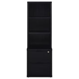Westpark 3-shelf Bookcase USB and Lockable Drawer Black
