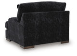 Whitmore Manor Black Pearl Chenille,Velvet Oversized Chair view 4