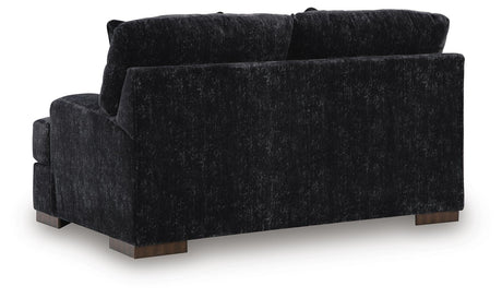 Whitmore Manor Black Pearl Chenille,Velvet Loveseat view 4