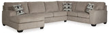 Ballinasloe Platinum Chenille 3-Piece Sectional With Chaise 80702S1 - Ella Furniture