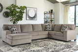 Ballinasloe Platinum Chenille 3-Piece Sectional With Chaise 80702S1 - Ella Furniture