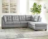 Falkirk Steel 2-Piece Sectional With Chaise And Sleeper - Ella Furniture