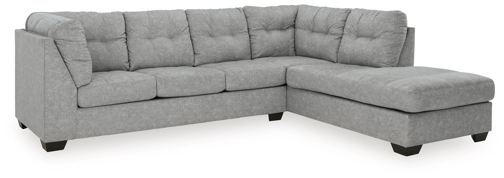 Falkirk Steel 2-Piece Sectional With Chaise And Sleeper - Ella Furniture