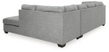 Falkirk Steel 2-Piece Sectional With Chaise And Sleeper - Ella Furniture