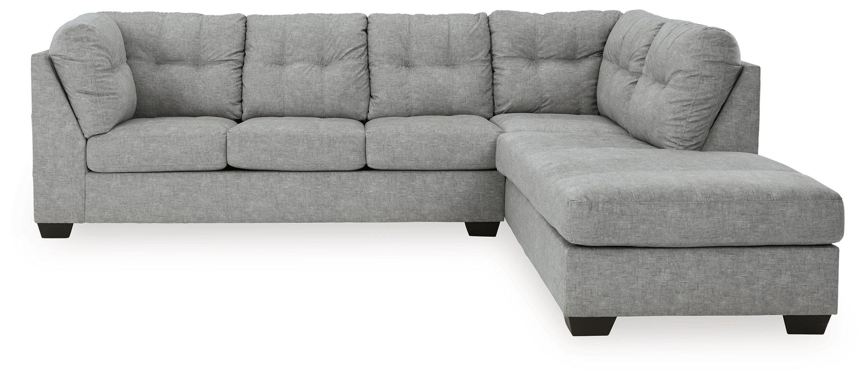 Falkirk Steel 2-Piece Sectional With Chaise And Sleeper - Ella Furniture