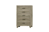 Gray Modern Traditional Rustic Solid Wood And Veneers Panel Bedroom Set - Ella Furniture