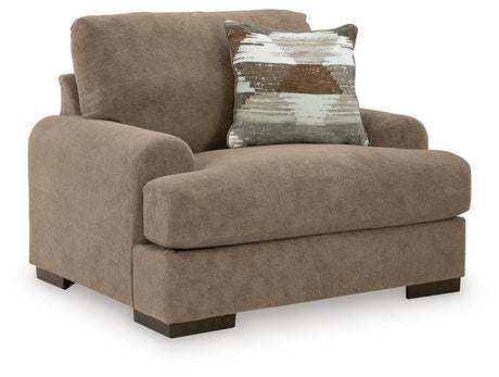 Jayne Park Pecan Chenille Oversized Chair angled view