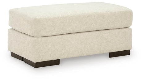 Jayne Park Sand Chenille Ottoman angled view