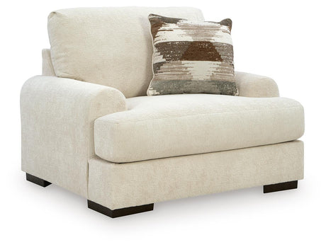 Jayne Park Sand Chenille Oversized Chair angled view