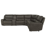 Marcell 6-Piece L-Shaped Power Reclining Sectional with Console Grey — product image 5