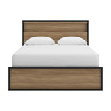 Kozmour Black/Brown Queen Bookcase Complete Bed Frame — front view