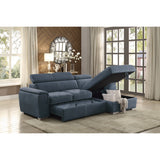 Ferriday Blue 2-Piece Sectional with Adjustable Headrests