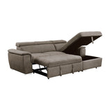 Ferriday Taupe 2-Piece Sectional with Adjustable Headrests