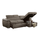 Ferriday Taupe 2-Piece Sectional with Adjustable Headrests