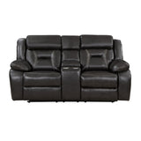Amite Dark Gray Faux Leather Reclining Loveseat