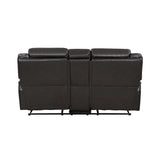 Amite Dark Gray Faux Leather Reclining Loveseat