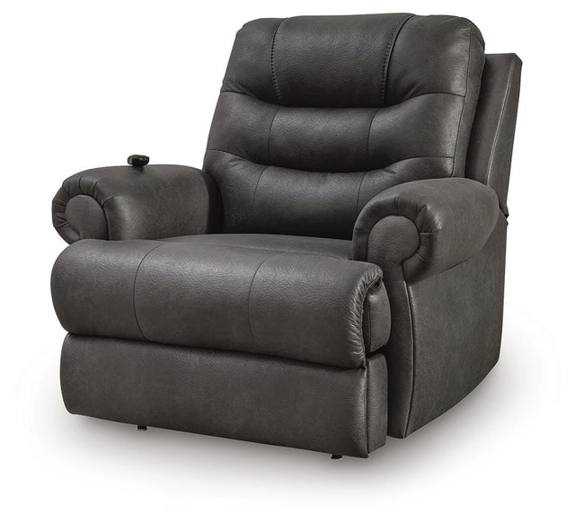 Revived and Restored Granite Faux Leather Power Lift Recliner from Ella Furniture