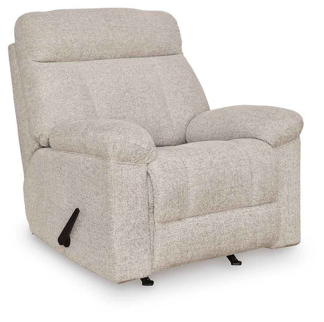 Hoyne Park Cobble Stone Performance Fabric,Next-Gen Nuvella™,Chenille Recliner angled view