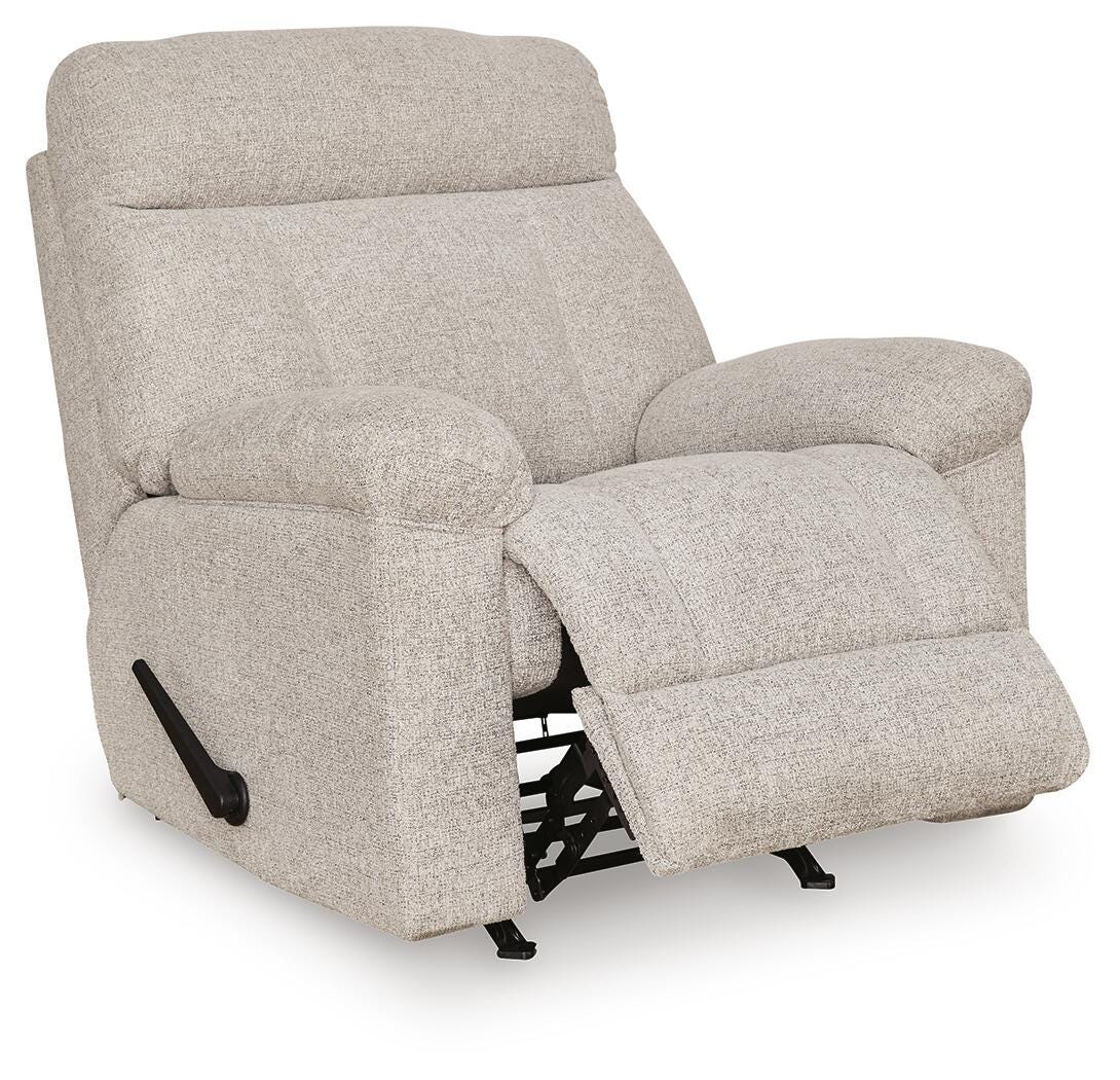 Hoyne Park Cobble Stone Performance Fabric,Next-Gen Nuvella™,Chenille Recliner angled view