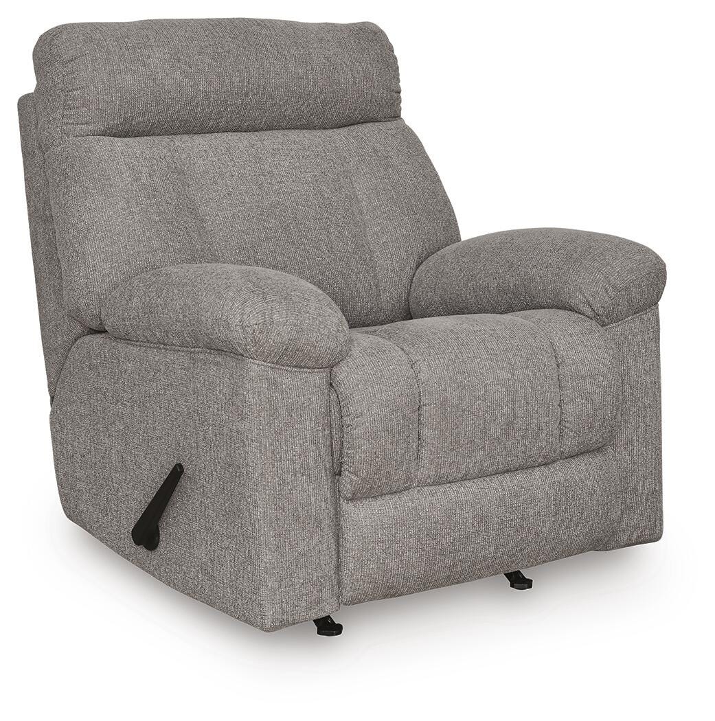 Hoyne Park Smoke Performance Fabric,Next-Gen Nuvella™,Chenille Recliner angled view