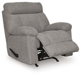 Hoyne Park Smoke Performance Fabric,Next-Gen Nuvella™,Chenille Recliner angled view