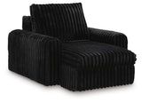 HamlinBay Onyx Chenille Power Gliding Chaise — angled view