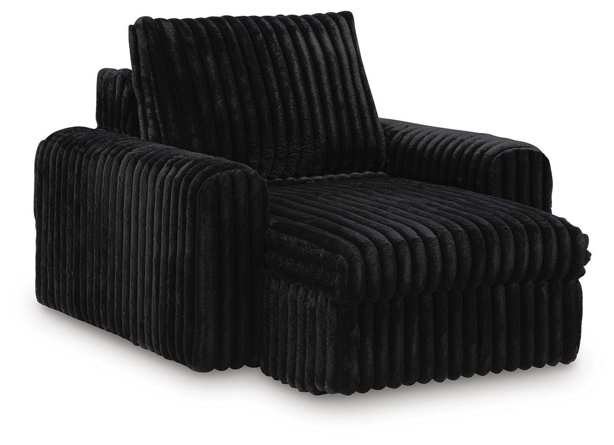 HamlinBay Onyx Chenille Power Gliding Chaise — angled view