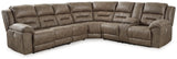 Ravenel Fossil Faux Leather 4-Piece Power Reclining Sectional Sofa